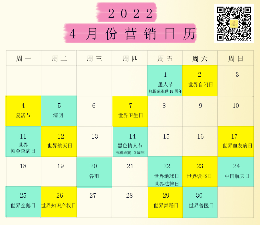 2022全年營銷日歷，想打造爆款的營銷人必須得收藏