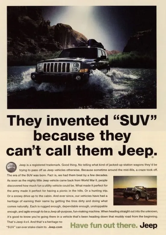 還有比Jeep更硬的文案嗎？