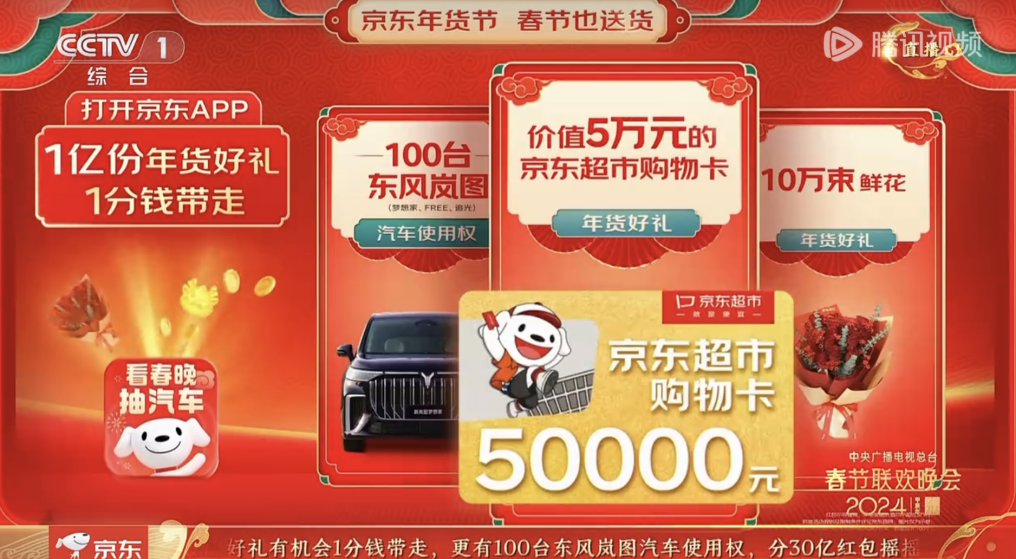 京東、小紅書+白酒軍團+新能源汽車...2024春晚贊助亮點